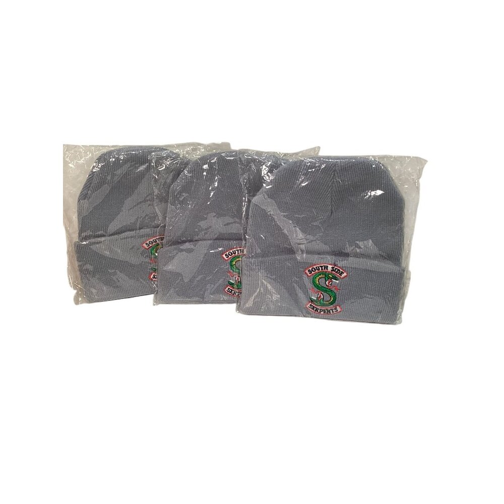 3 Pcs South Side Serpents Gray Skull Cap Beanie Embroidered New Packaged O/S NEW